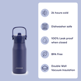 Flowee 14oz Insulated Water Bottle in Navy