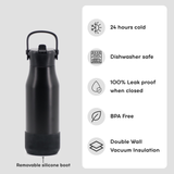 Flowee 22oz Insulated Water Bottle in Black