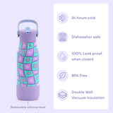 Flowee 22oz Insulated Water Bottle in Puffy Flower