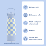 Flowee 22oz Insulated Water Bottle in Wiggle Blue