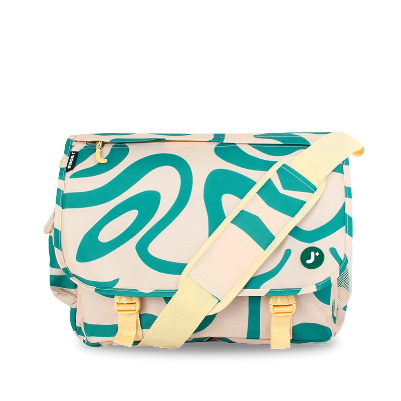 Thomas Laptop Messenger Bag in Green Swirl - JWorldstore