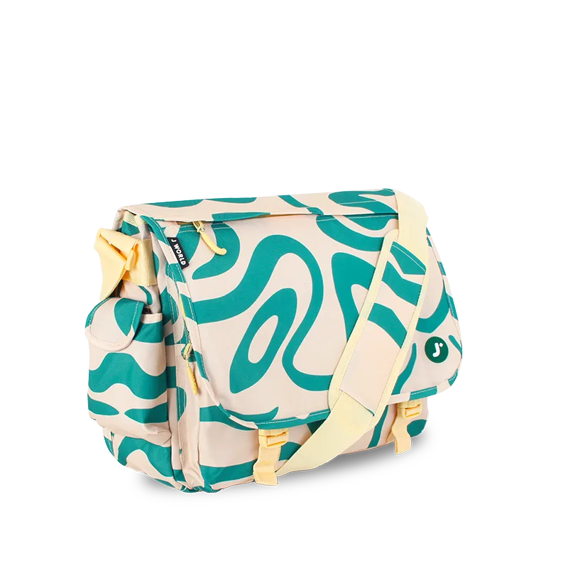 Thomas Laptop Messenger Bag in Green Swirl - JWorldstore