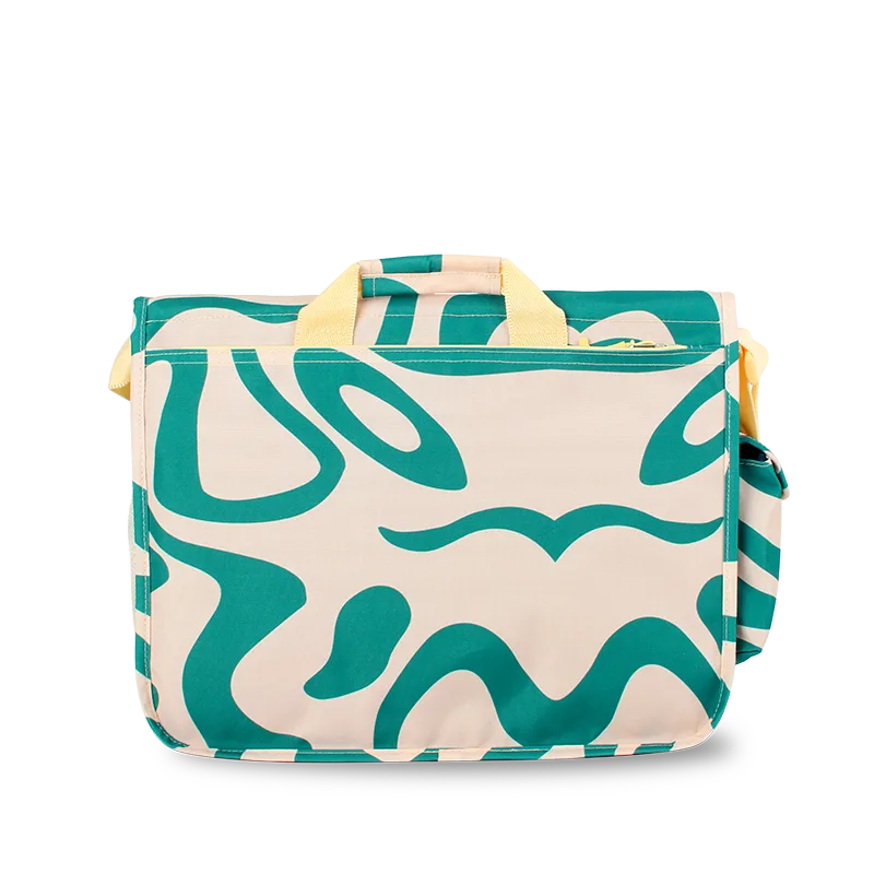 Thomas Laptop Messenger Bag in Green Swirl - JWorldstore