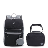 Junior Backpack With Lunch Box For School in Black - JWorldstore
