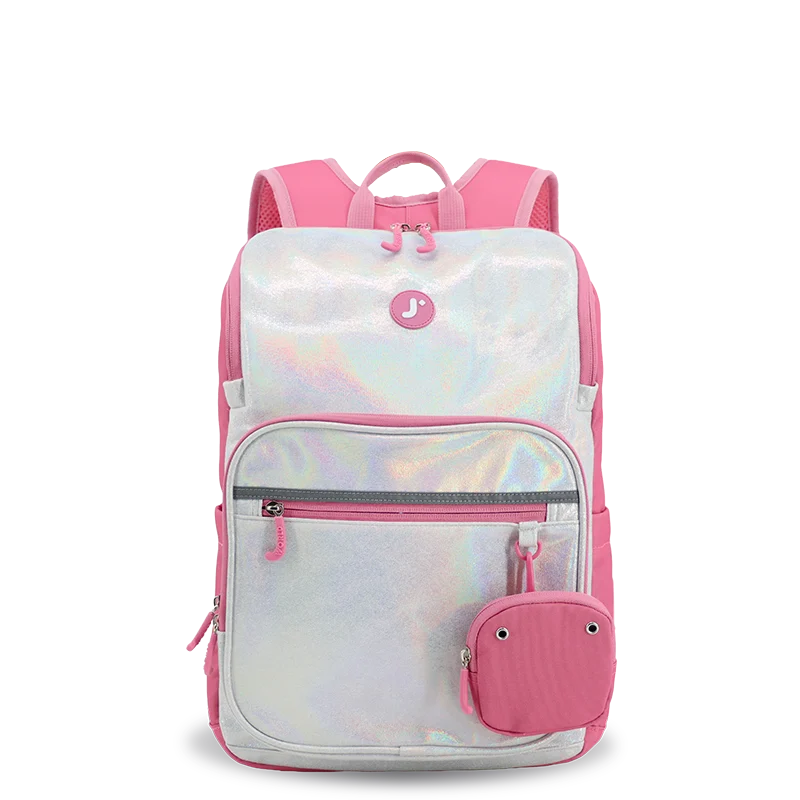 Junior Backpack With Lunch Box For School in Metallic Silver - JWorldstore