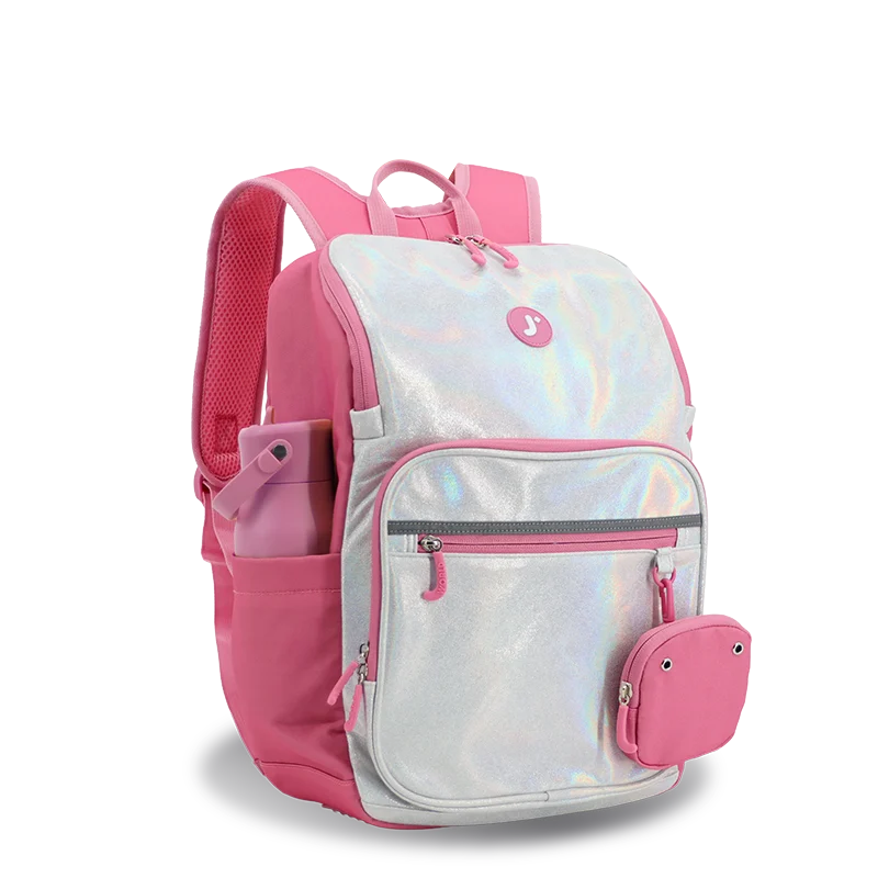 Junior Backpack With Lunch Box For School in Metallic Silver - JWorldstore