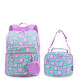 Junior Backpack With Lunch Box For School in Puffy Flower - JWorldstore
