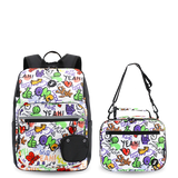 Junior Backpack With Lunch Box For School in Street Art - JWorldstore