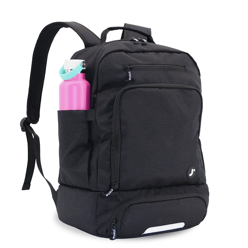 Packmate 2 in 1 Backpack With Built-in Lunch Bag in Black - JWorldstore