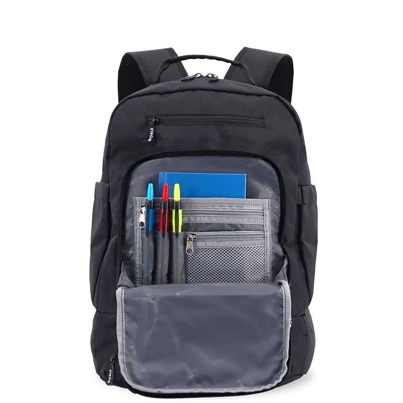 Packmate 2 in 1 Backpack With Built-in Lunch Bag in Black - JWorldstore