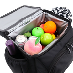 Picnic Backpack with Insulated Compartments & Picnic Mat in Black - JWorldstore