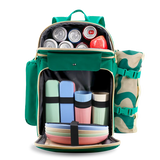 Picnic Backpack with Insulated Compartments & Picnic Mat in Green - JWorldstore