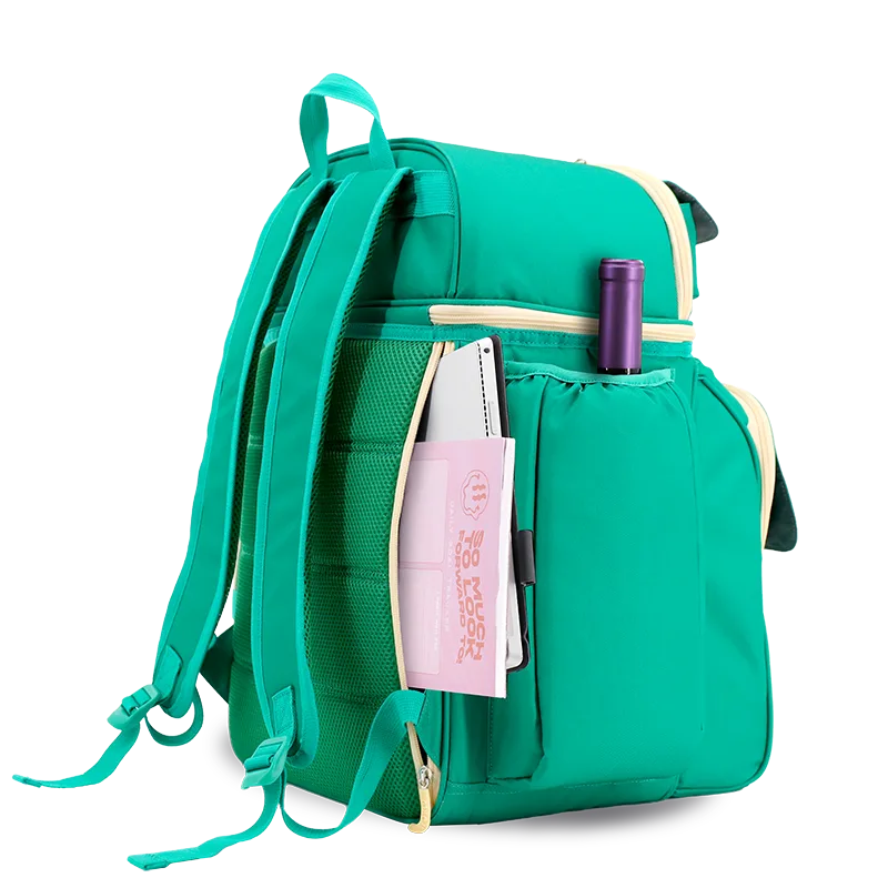 Picnic Backpack with Insulated Compartments & Picnic Mat in Green - JWorldstore
