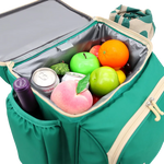 Picnic Backpack with Insulated Compartments & Picnic Mat in Green - JWorldstore