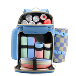 Picnic Backpack with Insulated Compartments & Picnic Mat in Sky Blue - JWorldstore