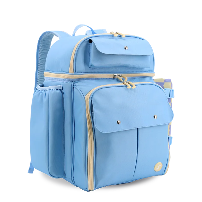 Picnic Backpack with Insulated Compartments & Picnic Mat in Sky Blue - JWorldstore