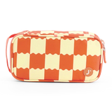 Doodle Pencil Case with Handle Strap in Wiggle Coral