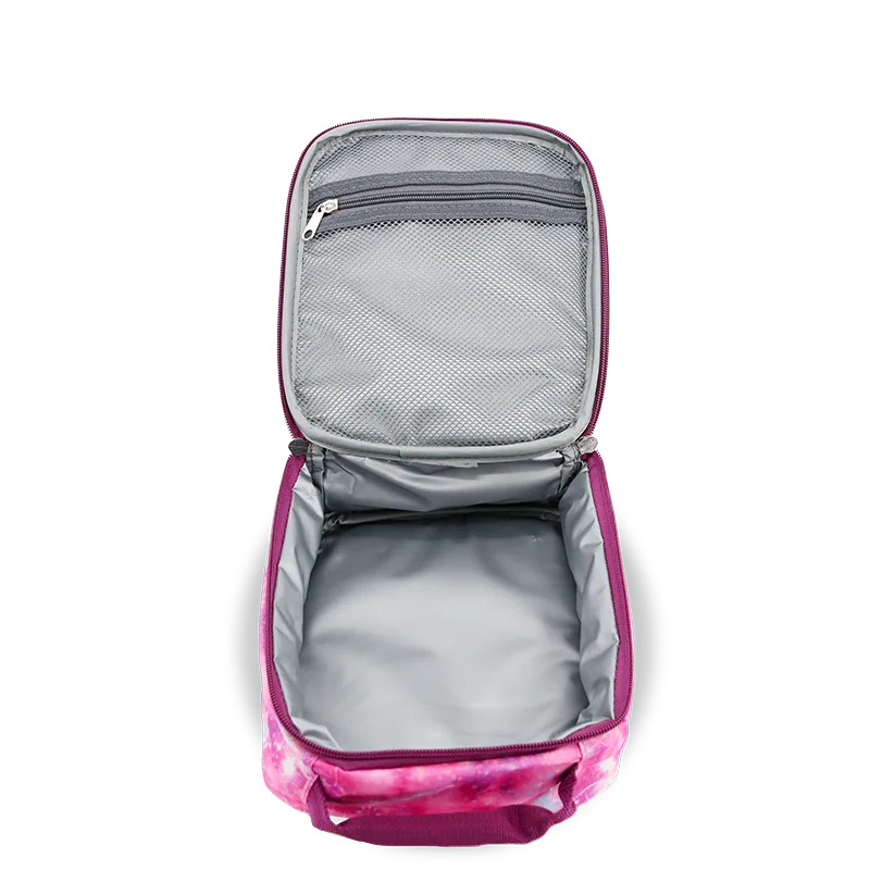 Duet Kids Backpack & Detachable Lunch Box Set in Purple Galaxy - JWorldstore