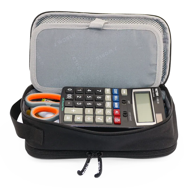 Doodle Pencil Case with Handle Strap in Black - JWorldstore