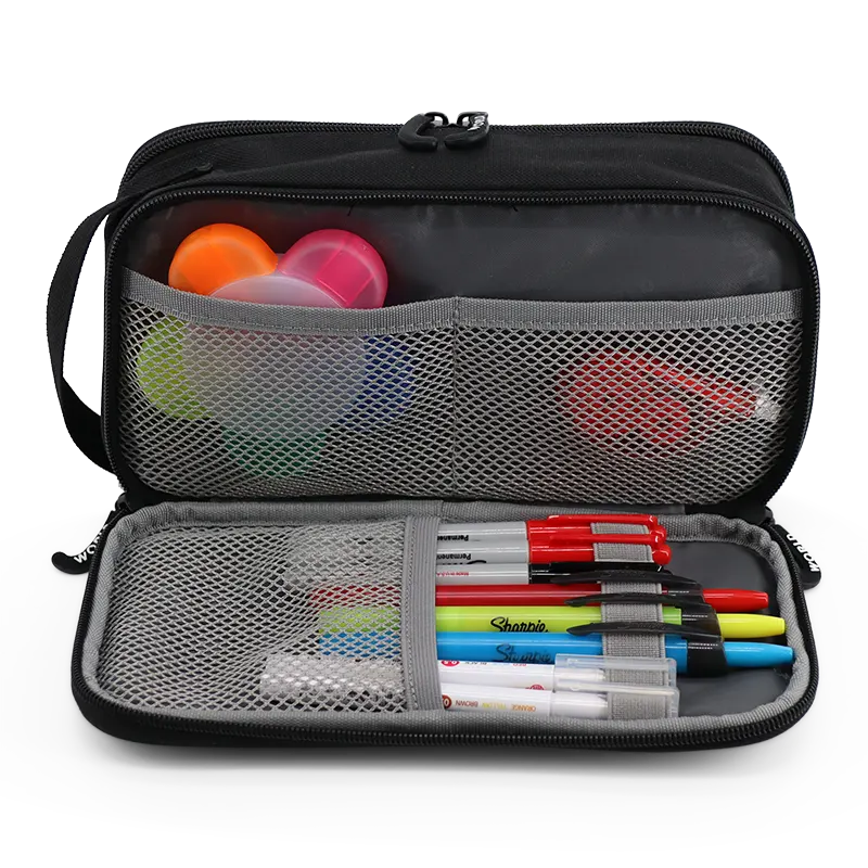 Doodle Pencil Case with Handle Strap in Black - JWorldstore