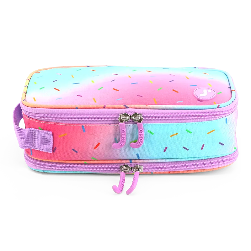 Doodle Pencil Case with Handle Strap in Confetti - JWorldstore