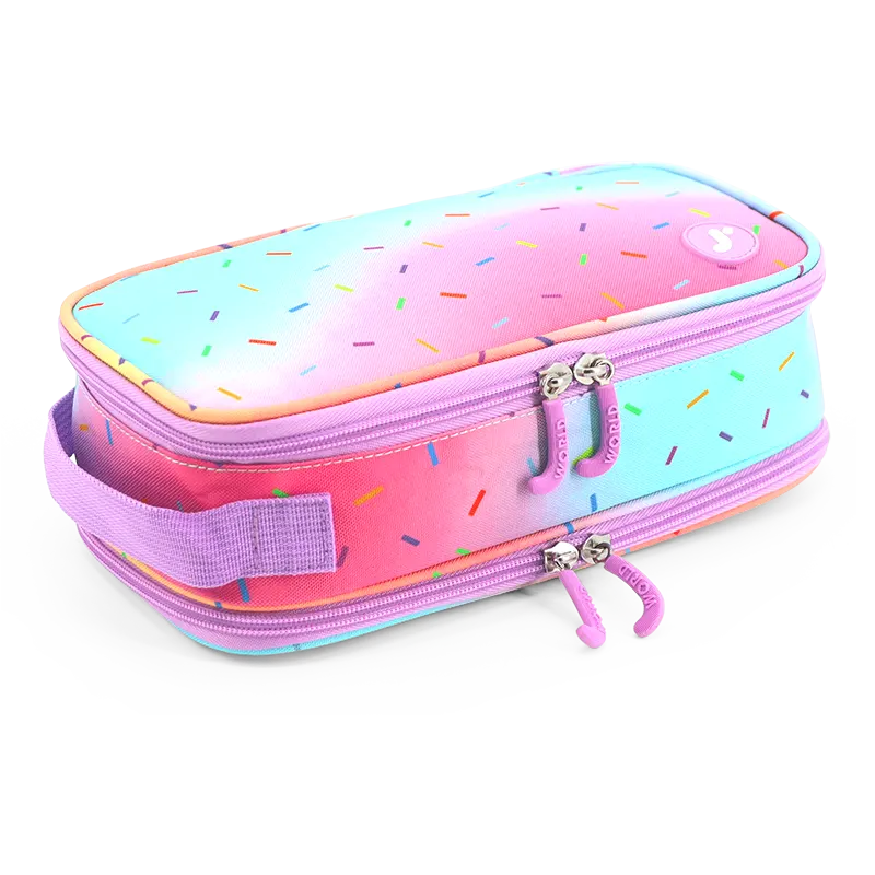 Doodle Pencil Case with Handle Strap in Confetti - JWorldstore
