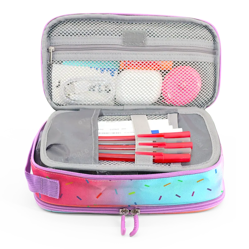 Doodle Pencil Case with Handle Strap in Confetti - JWorldstore