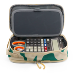 Doodle Pencil Case with Handle Strap in Green Swirl - JWorldstore