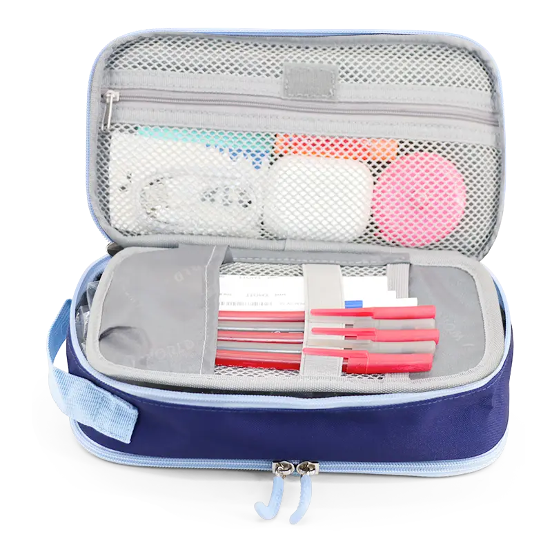 Doodle Pencil Case with Handle Strap in Navy - JWorldstore