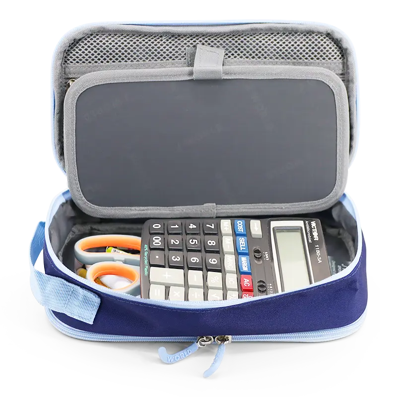 Doodle Pencil Case with Handle Strap in Navy - JWorldstore