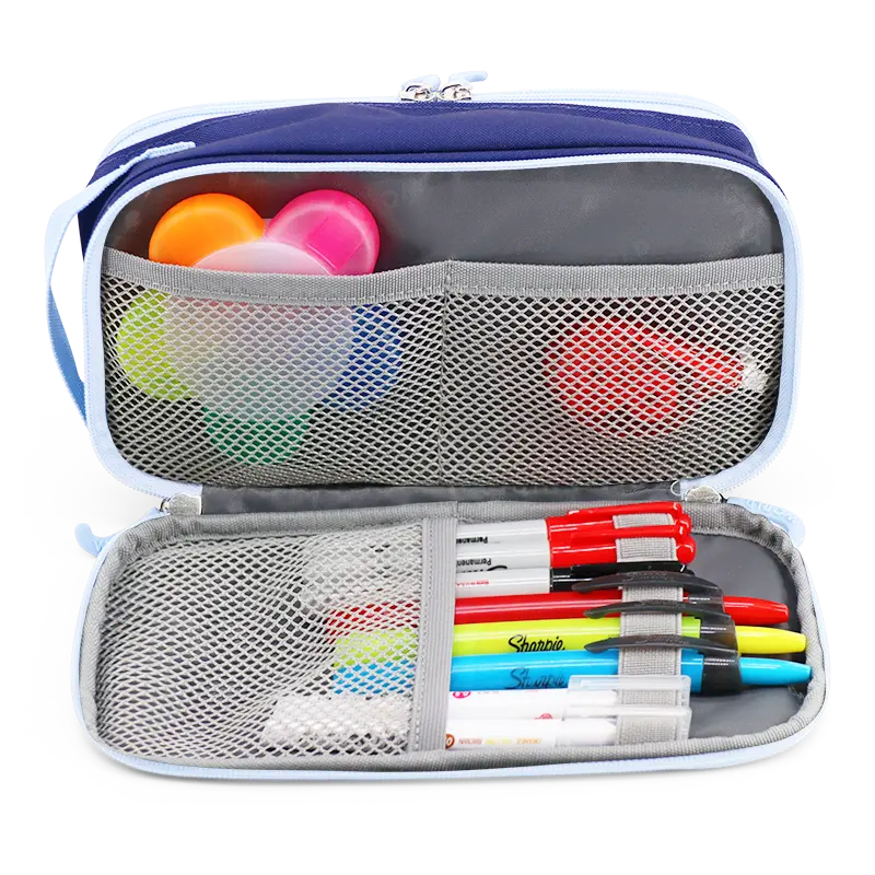 Doodle Pencil Case with Handle Strap in Navy - JWorldstore