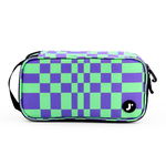 Doodle Pencil Case with Handle Strap in Pixel Checkers - JWorldstore