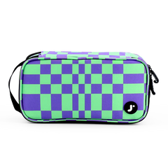 Doodle Pencil Case with Handle Strap in Pixel Checkers - JWorldstore