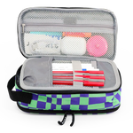 Doodle Pencil Case with Handle Strap in Pixel Checkers - JWorldstore