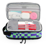Doodle Pencil Case with Handle Strap in Pixel Checkers - JWorldstore