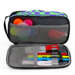 Doodle Pencil Case with Handle Strap in Pixel Checkers - JWorldstore