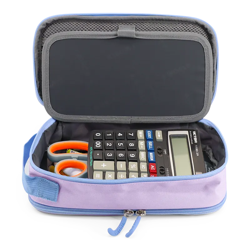 Doodle Pencil Case with Handle Strap in Purple - JWorldstore