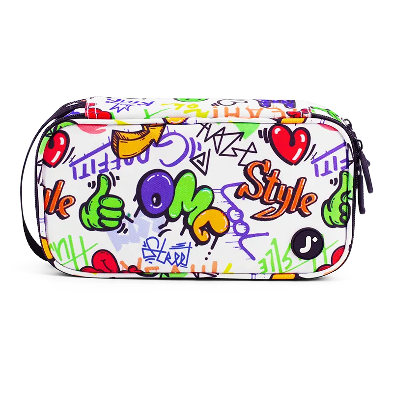 Doodle Pencil Case with Handle Strap in Street Art - JWorldstore
