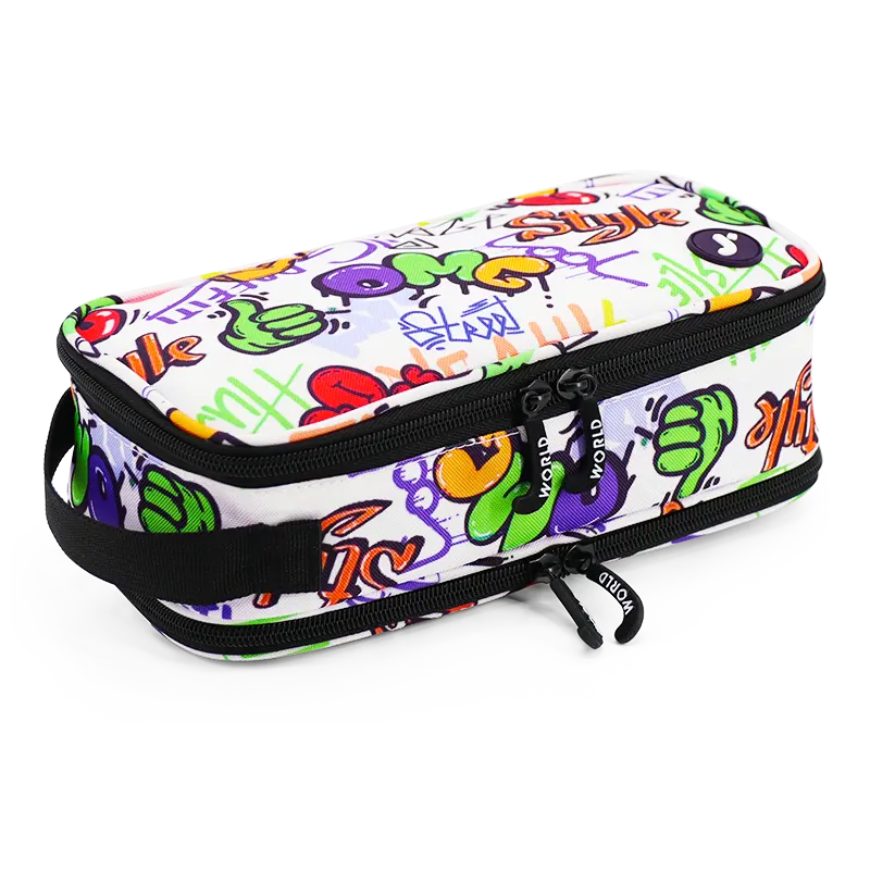 Doodle Pencil Case with Handle Strap in Street Art - JWorldstore