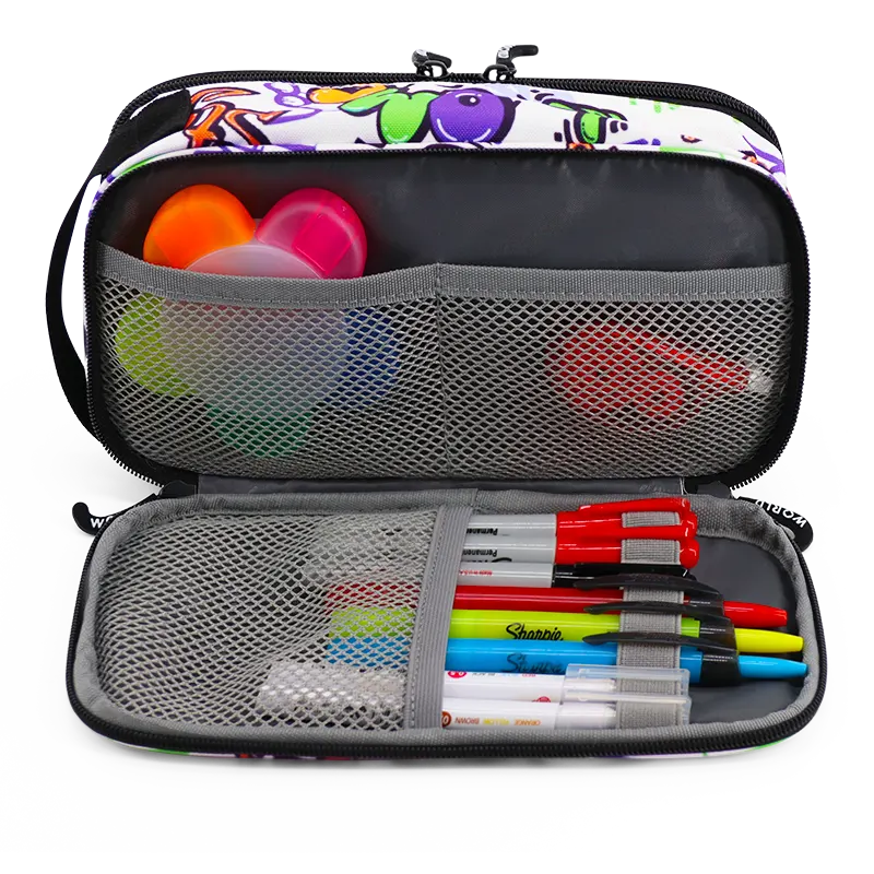 Doodle Pencil Case with Handle Strap in Street Art - JWorldstore