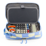 Doodle Pencil Case with Handle Strap in Wiggle Blue - JWorldstore