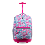 Sunrise Rolling Backpack (18 Inch) in Blue Raspberry - JWorldstore