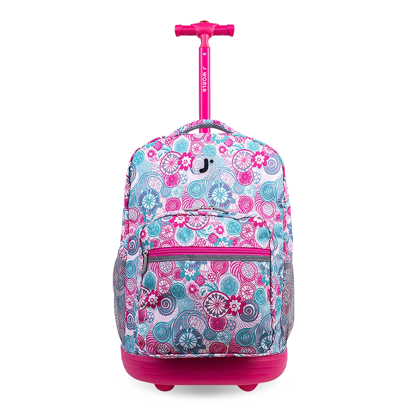 Sunrise Rolling Backpack (18 Inch) in Blue Raspberry - JWorldstore