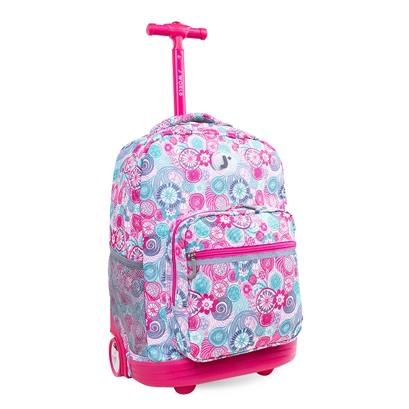 Sunrise Rolling Backpack (18 Inch) in Blue Raspberry - JWorldstore