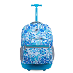 Sunrise Rolling Backpack (18 Inch) in Blue Vine - JWorldstore