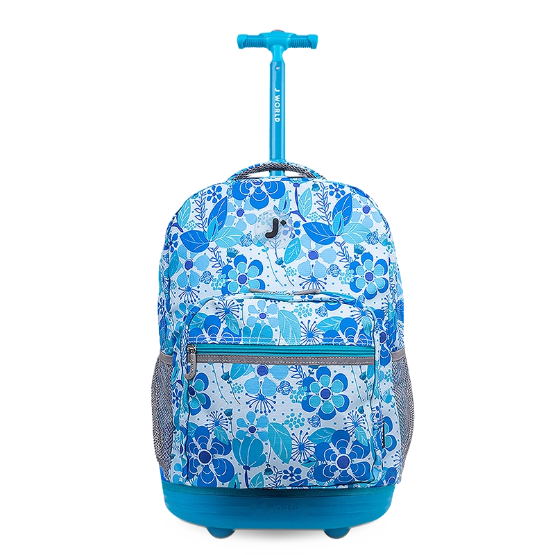 Sunrise Rolling Backpack (18 Inch) in Blue Vine - JWorldstore