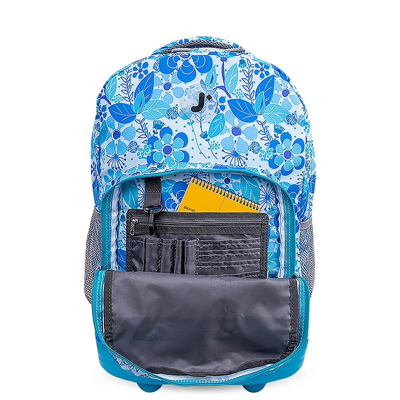 Sunrise Rolling Backpack (18 Inch) in Blue Vine - JWorldstore