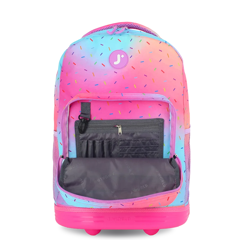 Sunrise Rolling Backpack (18 Inch) in Confetti - JWorldstore