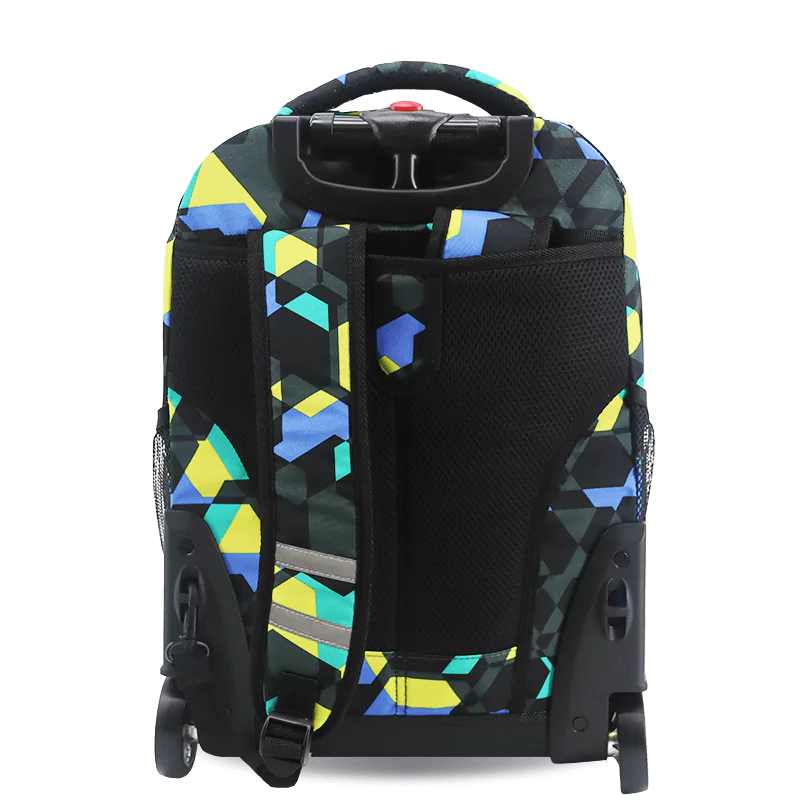 Sunrise Rolling Backpack (18 Inch) in Cubes - JWorldstore