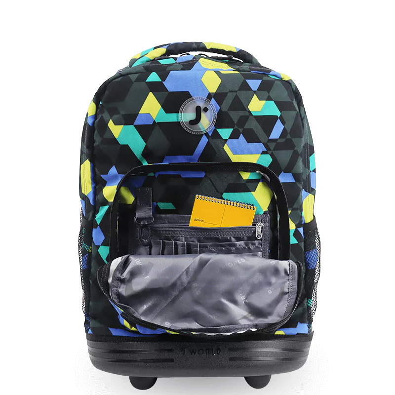 Sunrise Rolling Backpack (18 Inch) in Cubes - JWorldstore